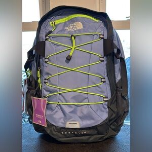 The North Face Backpack in Purple and Black with Neon Accents